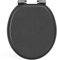 Pipishell abattant wc bois en forme de O avec mécanisme de fermeture douce et charnières métalliques lisses, abattant toilette wc à fermeture lente en MDF de haute qualité (Noir)