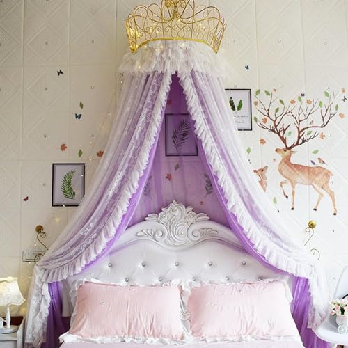 TWHZSAI Hängezelt für Prinzessinnen-Betthimmel, Moskitonetz, Kinderzimmer, Spielzimmer, Dekor, Kuppel, Premium-Garn, Netzvorhänge, Spiel, Traumschloss