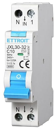 IXTRIMA Interruttore Magnetotermico Differenziale 1P+N 10A 30mA 220V-6KA 1 modulo 30mA per Guida DIN - Protezione Circuiti e Sicurezza Impianti