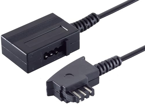 1 rallonge téléphonique 15 m - Fiche TAE-F à 4 fils - Couplage TAE-F - Câble téléphonique noir