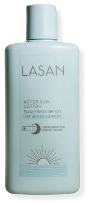 Lasan After Sun Lotion 200ml – Beruhigende After Sun Pflege mit Aloe Vera & Panthenol, kühlend für sonnengestresste Haut, vegan, dermatologisch getestet
