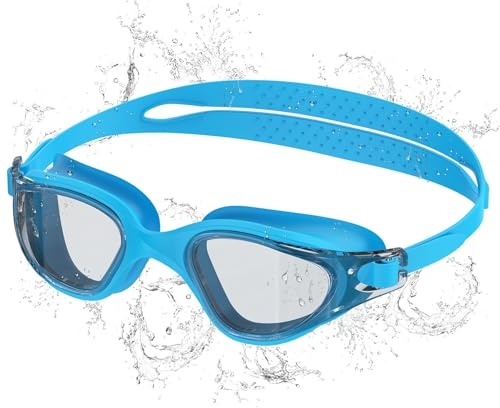 Seaflar Gafas de natación cristales HD, antivaho, protección UV, a prueba de fugas y cómodas, para adultos, ideales para piscinas cubiertas y al aire libre-T-BL