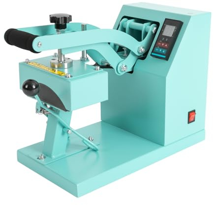 HPDTZ Kappen-Heißpressmaschine, Kappenpresse Hutpresse 550 W, Transferpresse Maschine für Mützen und Baseballkappen, Digitale Heißpresse mit 0-200 ℃, Presse Gerät für Textildruck (Blau)