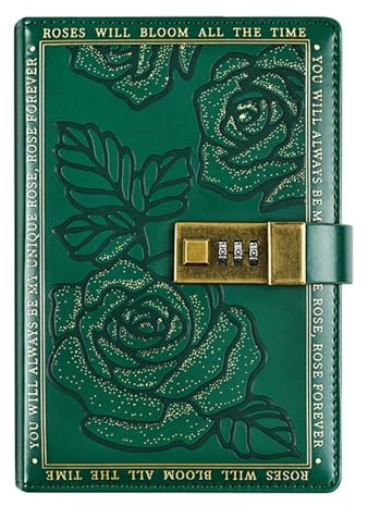 Tagebuch mit Schloss - B6 Geheimnis Tagebuch,224 Seiten Leder Hardcover Liniert Persönlicher Organizer für Frauen Männer Kinder Jungen Mädchen Schule Reise Geburtstag Weihnachten