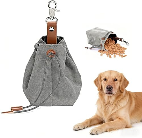 FIUTEKO Bolsa de comida para perros, bolsa de golosinas para perros, bolsas termorretráctiles, diseño con hebilla de clip, bolsa de comida deliciosa para entrenamiento y entrenamiento de perros