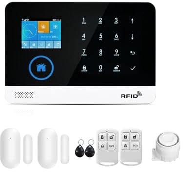 House Alarms Security System Tuya APP Wifi Wireless Home Burglar Security Alarm System Integrated Via WIFI IP Camera With Flashing Siren(Set B)