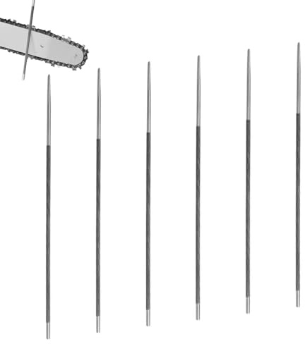 6 Pièces Lime Chaine Tronconneuse 5.5mm, Grande Rigidité Lime Ronde 4mm | Chaîne de Tronçonneuse, Haut Carbone Acier Coupe Râpe Affûter, Lime Tronconneuse 3/8 pour Affûtage Manuel des Chaînes Scie
