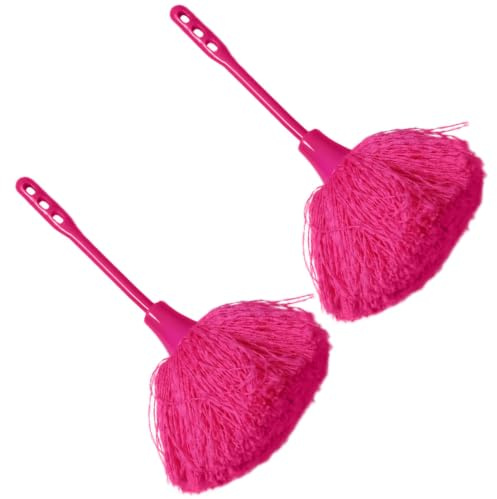 Abaodam 2 Pezzi Spolverino in Fibra Rosa per Pulizia senza Graffi, Portatile, per Ventilatori a Soffitto e Auto, Strumento Pratico la Casa e L'ufficio