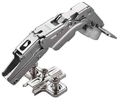 2 x Salice Topfband 155° Serie 200 mit Dämpfer im Topf Bohrbild T45 Mittelanschlag mit Kreuz-Montageplatte Höhe 3 mm mit vormontierten Euroschrauben, Langlochverstellung Möbelscharnier von SO-TECH®