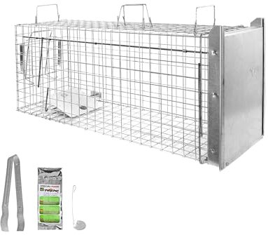 Petigi Animales Humane Trampa Jaula Captura Ratones Ratas Conejos Topos Martas Castores Tejones, Dimensiones/Modelo:Stable 5 (105 x 34 x 42 cm)