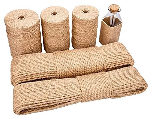 WWQQ Spago di Iuta Spesso da Giardino, 10mm-50m 20mm-10m Corda di Canapa in Iuta,Corda Artigianale, per Artigianato Corda per Canapa, Imballaggio, Decorazione, Giardinaggio (Size : 2mm-500m)