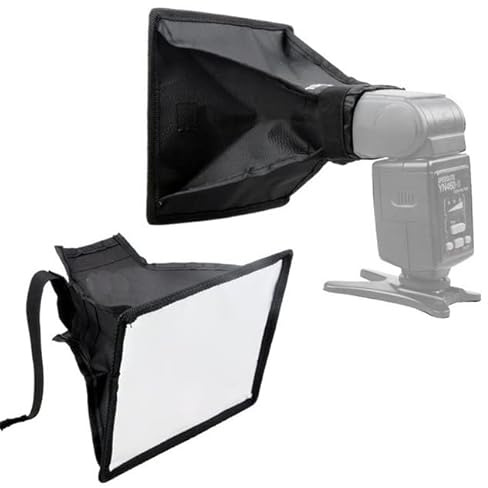 Diffuseur Softbox 15 x 17 cm pour flash externe bounce tissu compatible avec Canon EOS Speedlite EL-1 430EX I II III 470EX 580EX 600EX II RT NIKON SPEEDLIGHT SB-5000 SB-500
