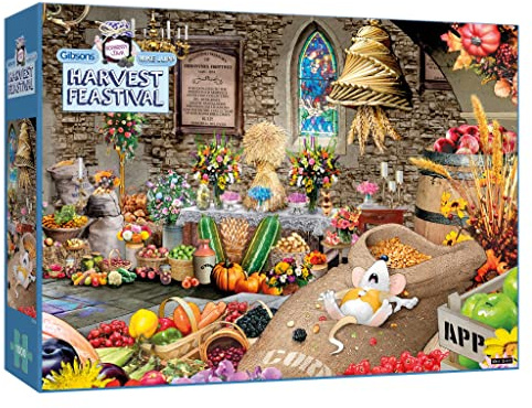 Harvest Feastival 1000 Piece Jigsaw Puzzle | Mike Jupp | Sustainable Puzzle for Adults | (Wormberry Jam) | Premium 100% Recycled Board | Great Gift for Adults | Gibsons Games