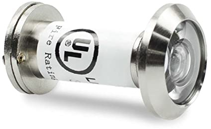SANATO Satin Nickel Door Viewer Door Peephole UL Listed Fire Proof with Heavy Duty Closer 200 Degree, Diameter 9/16(14mm), Fits Door Thickness 1-3/8 to 2-3/8 (35-60mm) US15