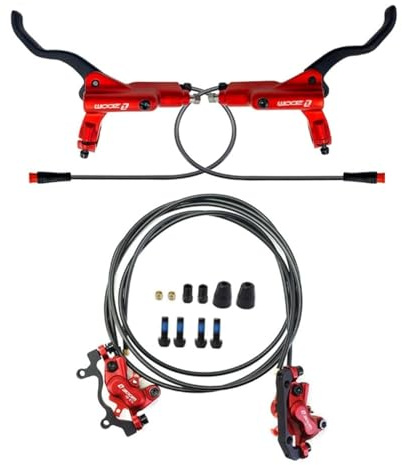 NYK ZOOM HB876E MTB 4 Kolben Hydraulische Scheibenbremse E-Bike Power Off Ölbremsen (rot)