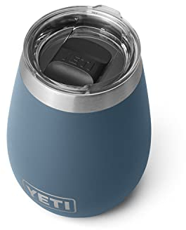 YETI Rambler 10 oz Wine Tumbler, Vacuum Insulated, Stainless Steel with MagSlider Lid, Nordic Blue