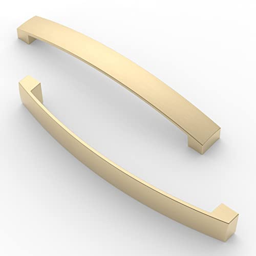 FURNIWARE 5 Stück Möbelgriff, Bohrlochabstand 160mm Stangengriff, Cabinet Arch Pull Küchengriff, für Küchenschranktür, Schlafzimmer Kommode Schublade, Badezimmer, Messing
