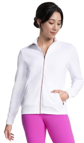 Skechers Women's Go Walk Hoodless Hoodie Jacket, White, XL