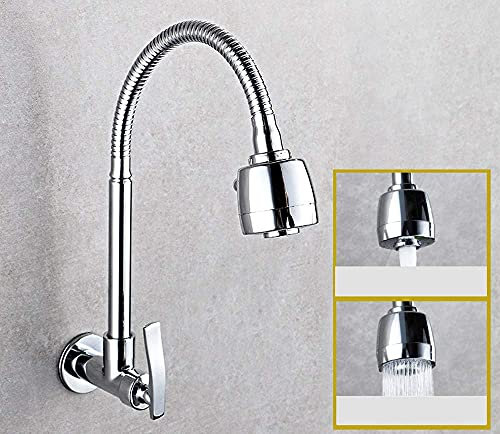 Badarmatur, in die Wand Wasserhahn kann Mopp Pool drehen einzelne Kaltwasserhähne Küche zum Aufhängen an der Wand Waschbecken Wasserhähne Waschtischarmatur/Silber good