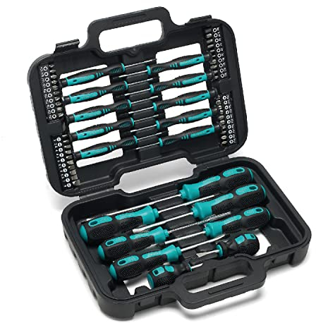 OVERMUST - Set Cacciaviti Magnetici Precisione, 58 Pezzi Professionali per Bricolage e Riparazioni, Taglio Croce Torx, Compatibile con Laptop Tablet Smartphone