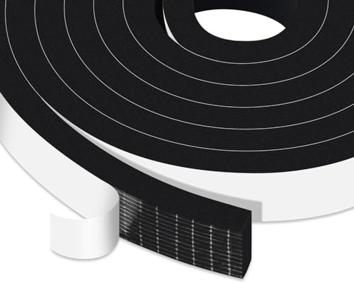 YIMIKI Strong Adhesive Draft Excluder Foam for Doors, Windows & AC | Blocks drafts, reduces noise & vibration, seals AC units & door gaps, single-sided foam strips, removable, no residue