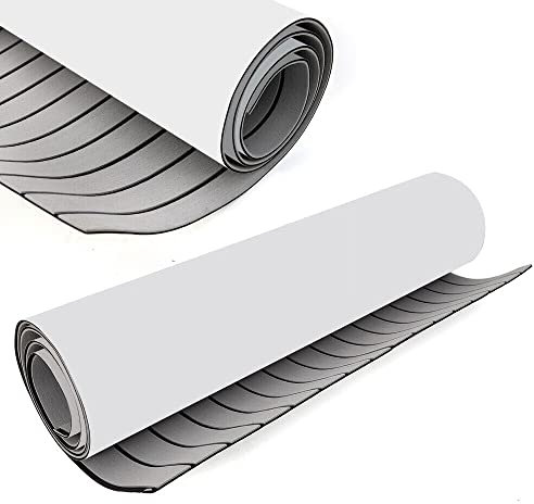 JINPRDAMZ Eva-Teak Deck Pad 240 cm x 90 cm, grigio a strisce fai da te, tappeto autoadesivo per yacht, pavimenti antiscivolo per barche, yacht, ponti e barche