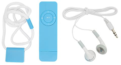 Lettore MP3, Mini Lettore Musicale MP3 in ABS Batteria Integrata da 180 MAh, Supporto per Lettore Musicale Portatile Fino a 64 GB, per Studenti Che Corrono in Viaggio (BLUE)