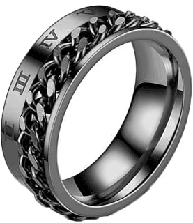 MAGIIE 8mm TITANIUM Ringe für Herren Keltische Drachen Ringe Eheringe Herren Schwarz Cubic Zirkonia Ring Partnerringe Freundschaftsringe,Größe 60 bis 70… (Schwarz Ritzel, 62)