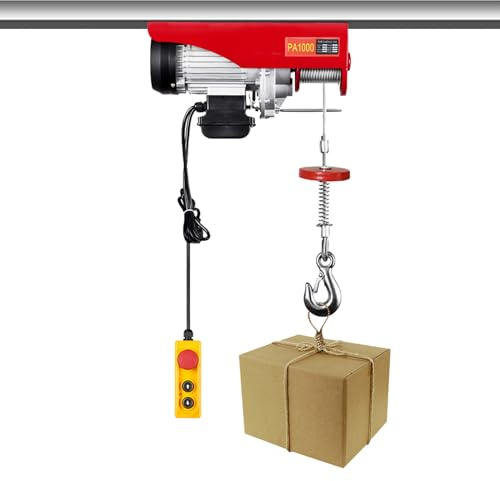 Elektrische Seilwinde, 1600 W, elektrische Seilwinde, mit Fernbedienung, kabelgebunden, mehrere Betriebsmodi, geeignet für Garage in Lager, elektrische Seilwinde