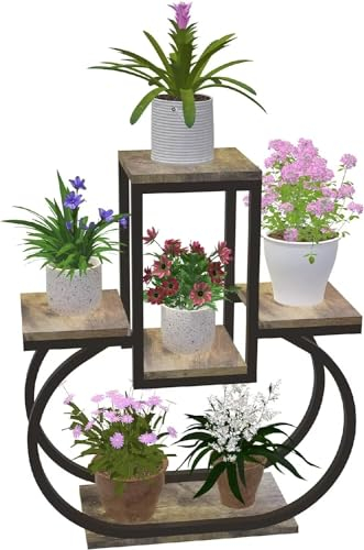 Genérico Soporte para plantasEstante para Plantas de Interior, Mesa con Escalera de Esquina para Flores, Planta en macetas múltiples, Estante de 3 Niveles, Escalera para 6 macetas para Sala de Estar,