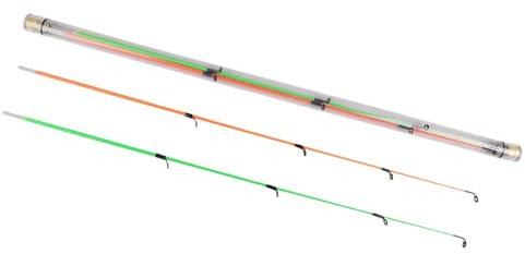 Perfeclan 3-teilige Feederrute, Feeder-Angelrute, Nachtangeln, Jigging-Ruten, 3 Spitzen, Flexible Spitze, Angelruten-Ersatzteile, Angelrute, Karpfenrute, 2 Stücke 7147 Fiberglas
