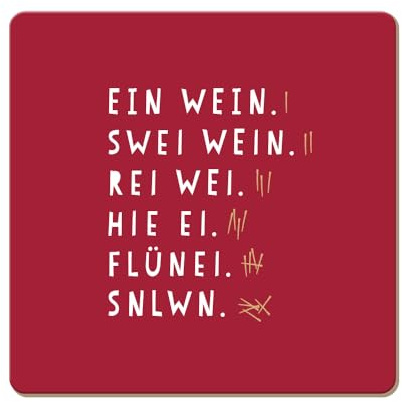 Grafik Werkstatt lustiger Untersetzer aus Kork | EIN Wein, Bunt