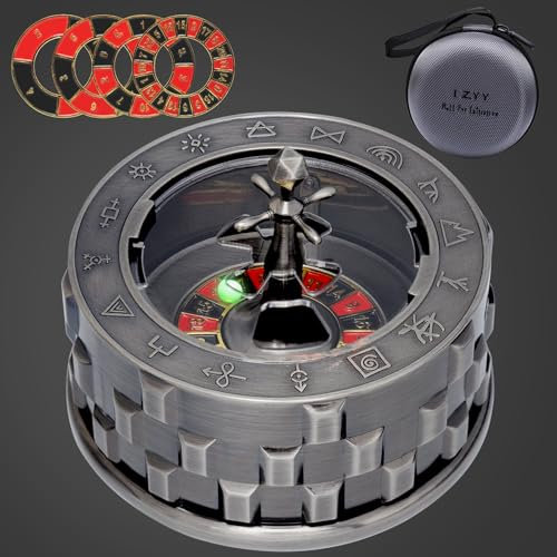 CZYY Roulette Würfel, 7 in 1 Metall Spinner Würfel Set, Einzigartige Drehwürfel Schreibtisch Fidget Gadget Coole DND Rollenspiele Würfel Geschenk & Zubehör für DND Tabletop RPG Brettspiel (Silber)