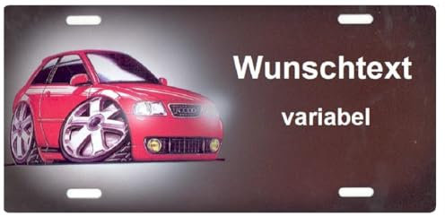 Nummernschild und Namensschild Auto Comic selbst gestalten und Bedrucken Lassen Individuelles Aluminium-Schild Autoschild mit Namen oder Wunschtext beschriften Kfz-Kennzeichen