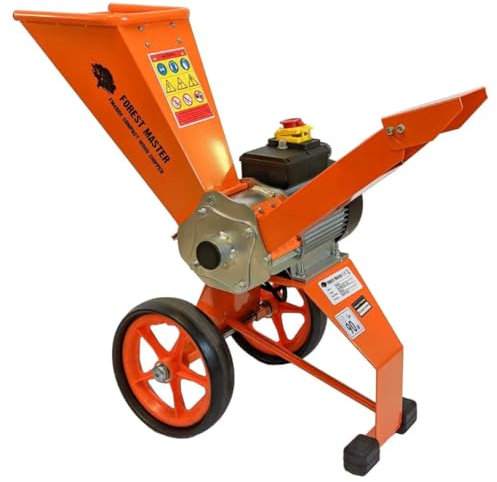 FM4DDE-ADJ 4hp Electric Wood Chipper with Rotatable Hopper & Spare Blades - Direct Drive, Compact & Portable - Chips up to 50mm (2 inches) Diameter With Enhanced Anti-Blocking System.