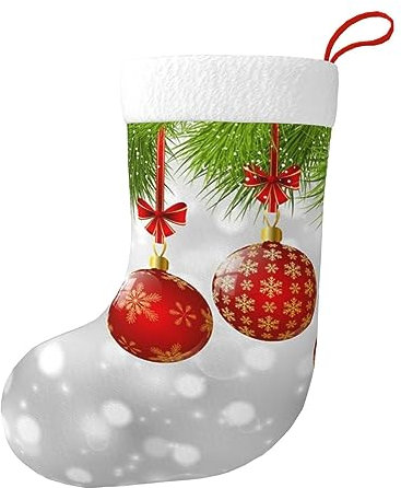 Hgbbdyyjj Red Ball Weihnachtsstrümpfe für Herren und Damen, Weihnachtsstrümpfe, weiches Polyester, dekorative Socken, Schwarz , Einheitsgröße