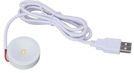 Mini Projector, Eye Care USB LED 5V Jewelry Display Stand Round Projector for Cabinet (White Light)