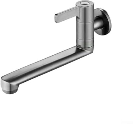 Miscelatore da cucina, montaggio a parete prolungato, singolo lavello da cucina, scopino, piscina, rubinetto, girevole, rubinetto per acqua fredda, per cucina e piscina (20 cm)