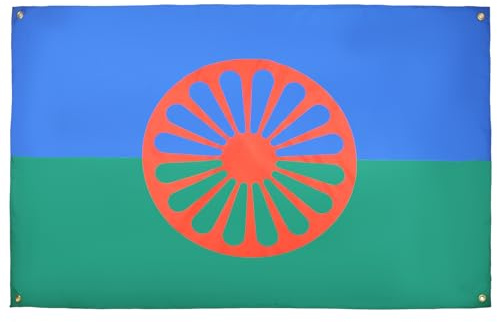 AZ FLAG Bandera Gitana 150x90 cm Poliéster Ligero 4 Ojales | Uso interior Enseña de los gypsy costuras dobles y bordes reforzados con ojales metálicos