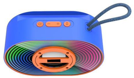 Fruusv Haut-parleur d'extérieur portable sans fil avec son stéréo, longue durée de lecture, éclairage d'ambiance coloré, gadget électronique idéal pour la maison, le camping, les voyages, 15 x 5,7 x