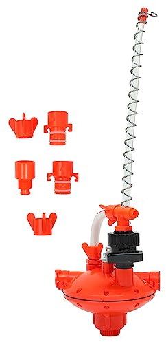 TOYANDONA Bebedero para Pollitos y Aves De Corral, Accesorio Plástico Resistente Rojo, Regulación De Presión para Gallineros, Uso Granjas Avícolas, Duradero y Confiable