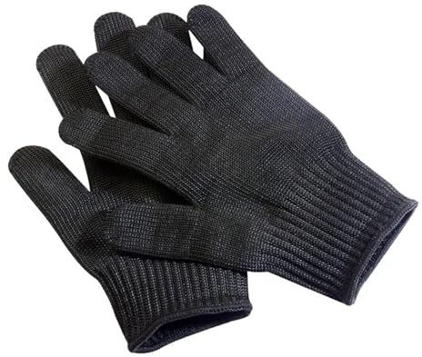 WAFOHSR Schneiden Handschuhe. 1-3 Paar Schnittfeste Sicherheitshandschuhe Aus Edelstahldraht, Schwarze Schutzhandschuhe, Schnittschutz, Mehrzweck-Haushaltshandschuhe GemüTlich Passt.(1 Pair)