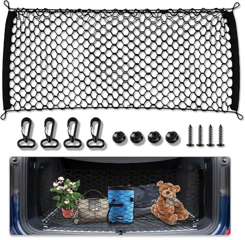 SSYYSS Car Cargo Net for Tesla Model Y 2021-2023 2024 2025, Nylon Mesh with Hook for Car Boot Organization,Stretchable Elastic Storage Net, Heavy Duty Rear Mesh Organizer cargo net,90 * 30
