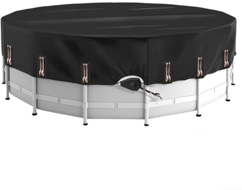 10-18Ft Round Pool Cover, Solar Covers For Above Ground Pools, Inground Pool Cover Protector With Drawstring,Outdoor Tub Oxford Cover Waterproof/Dustproof (16 feet)