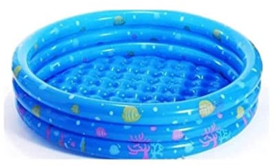 GOOPEEG Piscina Acqua Piscina per Bambini Gonfiabile Blu A 3 Anelli da 51 Pollici per Giochi da Giardino All'aperto per Famiglie Rotonde. Piscina Fuori Terra Esterni