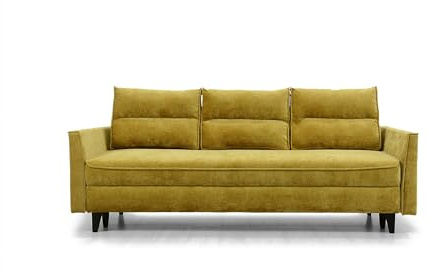 Hygger Schlafsofa mit Bettkasten Loki 145x200 cm Priority Stoff | Schlafcouch 145 cm Breit mit Taschenfederkern, Massivholzfüße, Chenille Viskose, Modernes Sofa für Wohnzimmer (Amber)