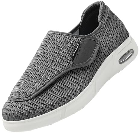 CVFOMBN Herren Damen Therapieschuhe,Dieser hochwertige Schuh mit Klettverschluss ist ideal für geschwollene Füße..grey-44