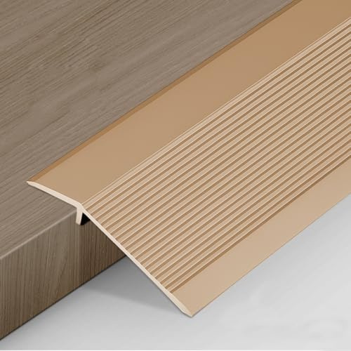 Golvreducerare av aluminium golvövergångslister, lämplig för dörröppningströsklar-ramp-kakellaminat (matt silver) (guld)