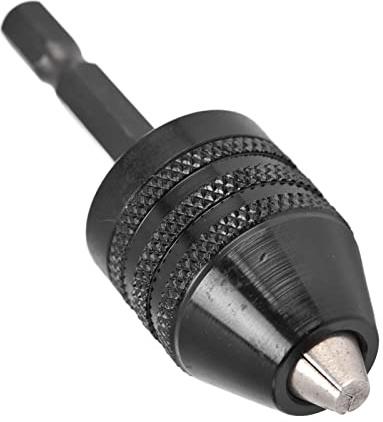 MasYosh Portabrocas sin Llave, Convertidor Adaptador de Broca de Vástago Hexagonal de 3 Mordazas con Carcasa de Acero Al Carbono para Amoladora Eléctrica Portabrocas Multifunción, Rango