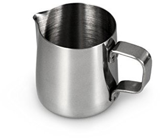 YOUZiNGS - Bricco per latte in acciaio INOX da montare la schiuma, 150 ml, con schiumalatte per caffè, schiuma per latte, bricco per schiuma, caffetteria, colore: argento lucido